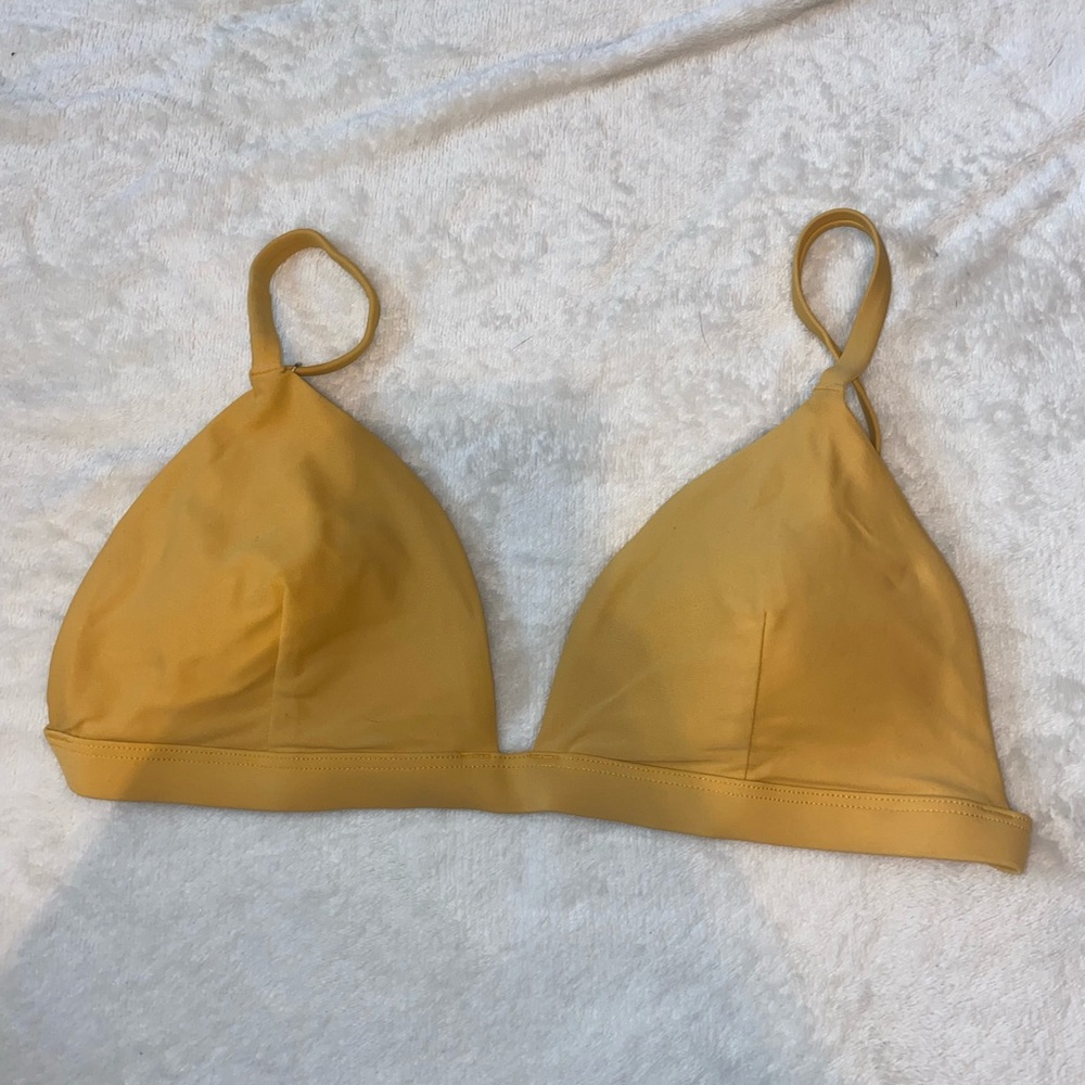 Yellow Hollister triangle bikini top